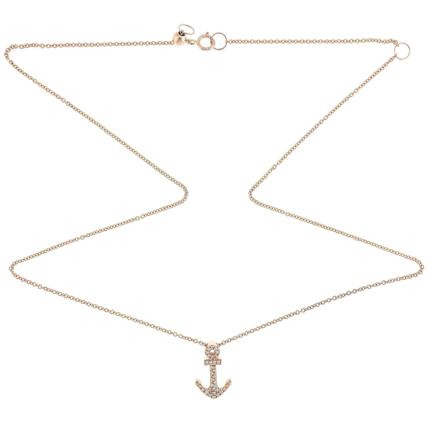 Mini Diamond Anchor Necklace