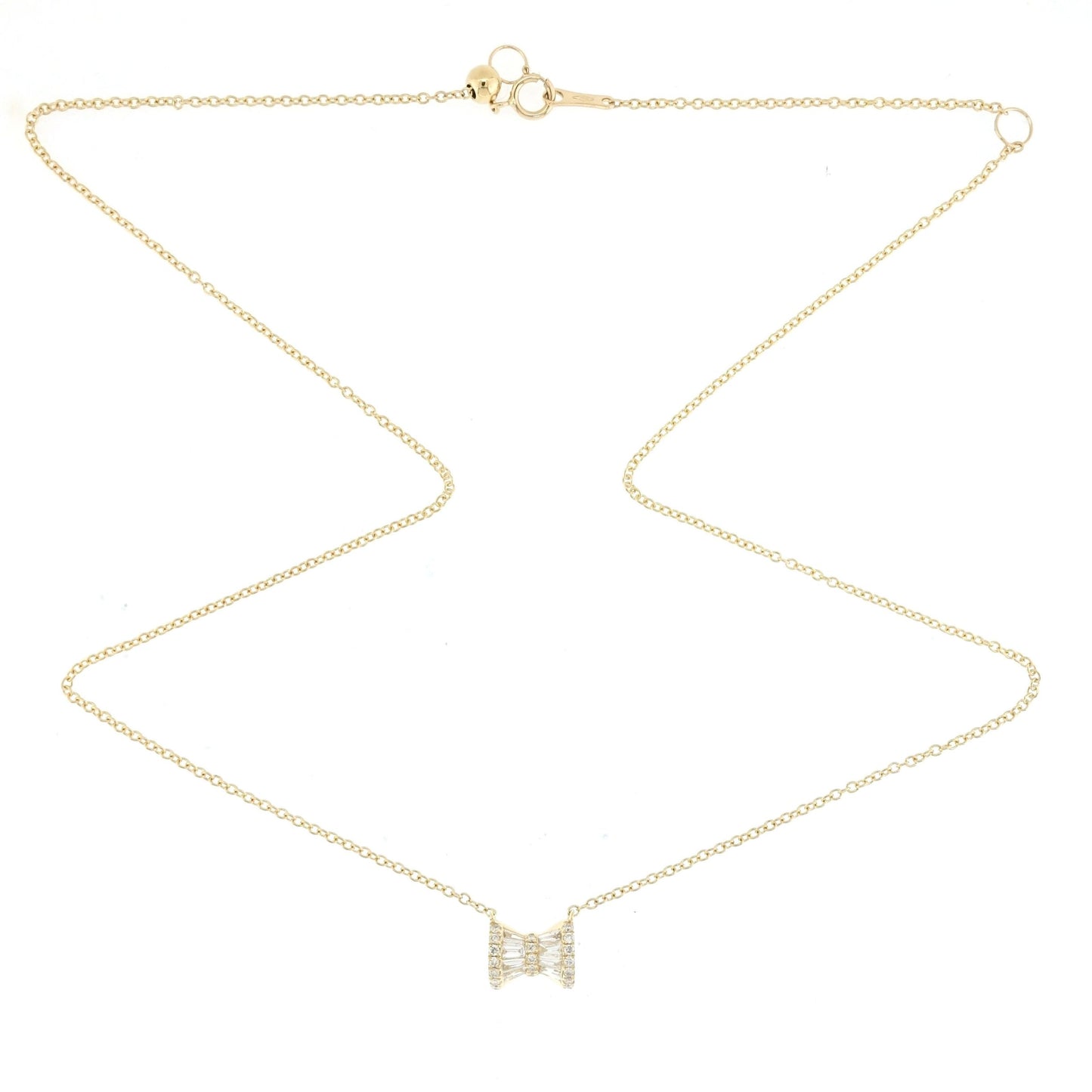 Mini Baguette Bow Necklace