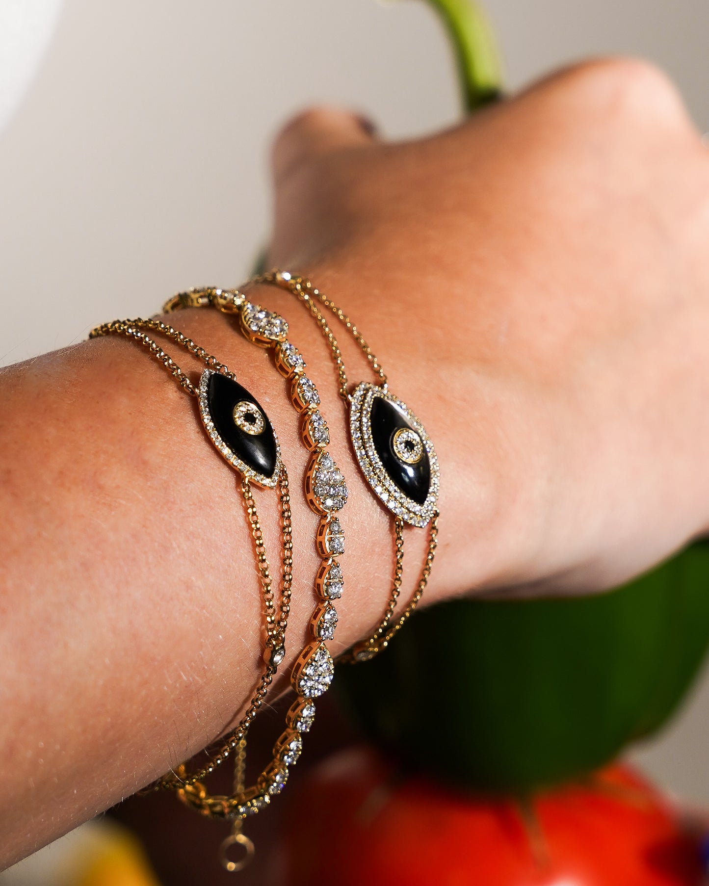 Black Evil Eye Diamond Bracelet