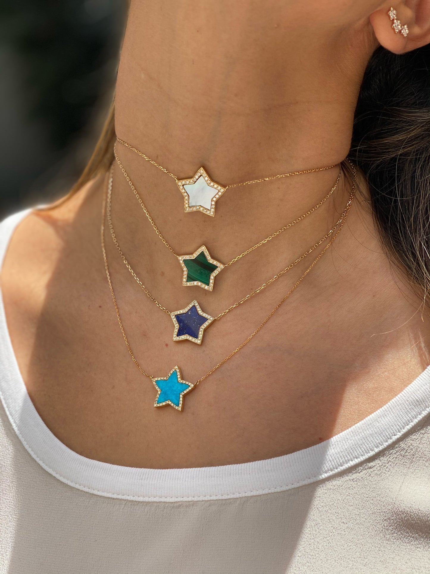 Earth Diamond Star Necklace