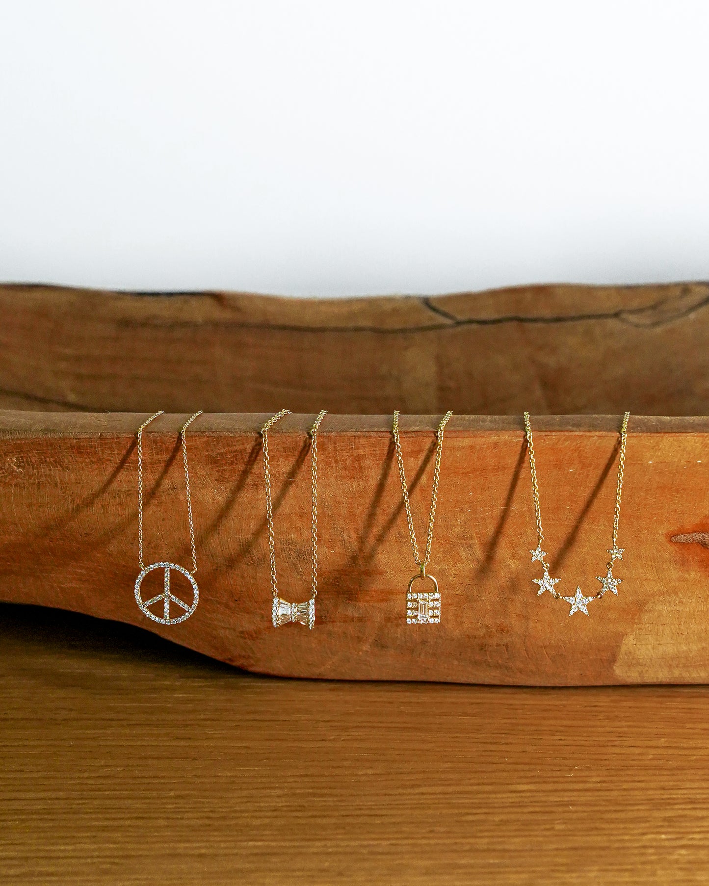 Mini Diamond Peace Necklace