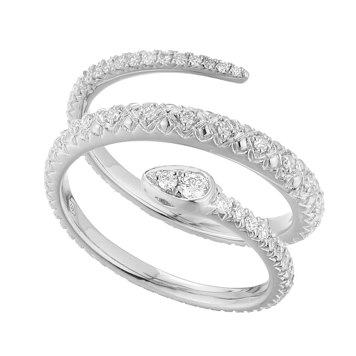 Serpent Coil Diamond Ring