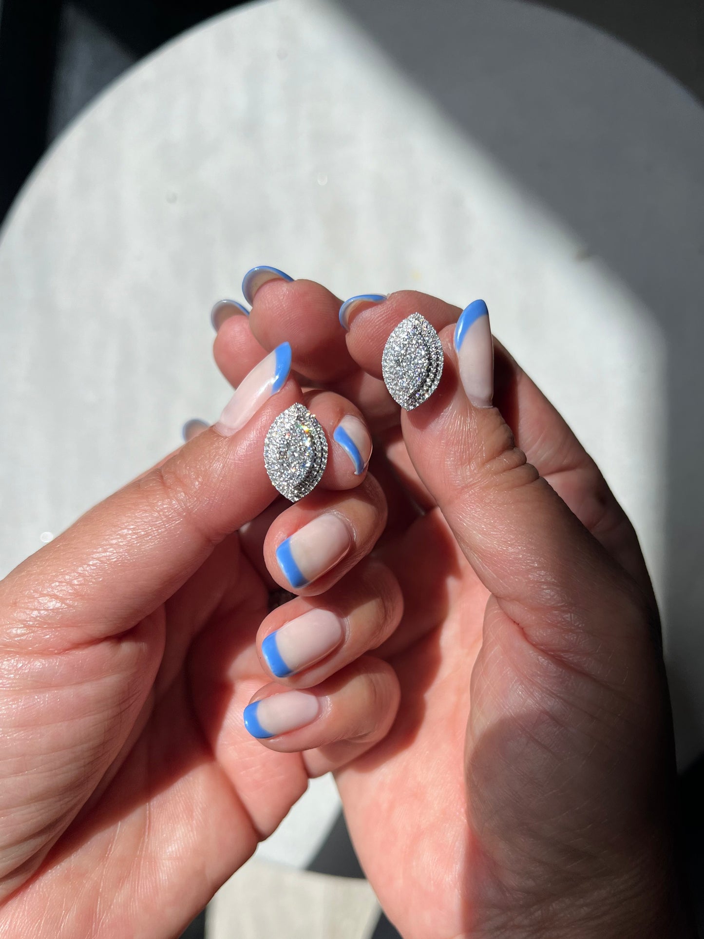 Marquise Diamond Cluster Earrings