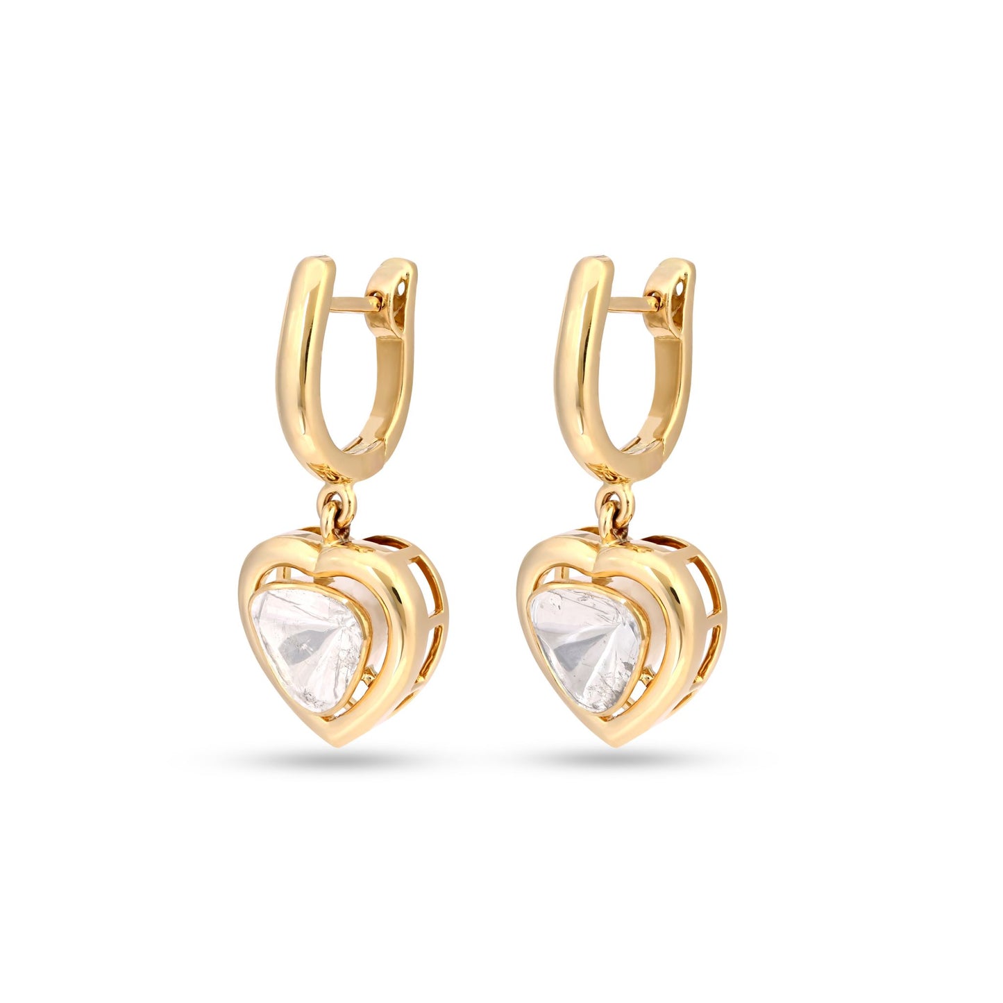 Modern Uncuts Hanging Heart Huggies