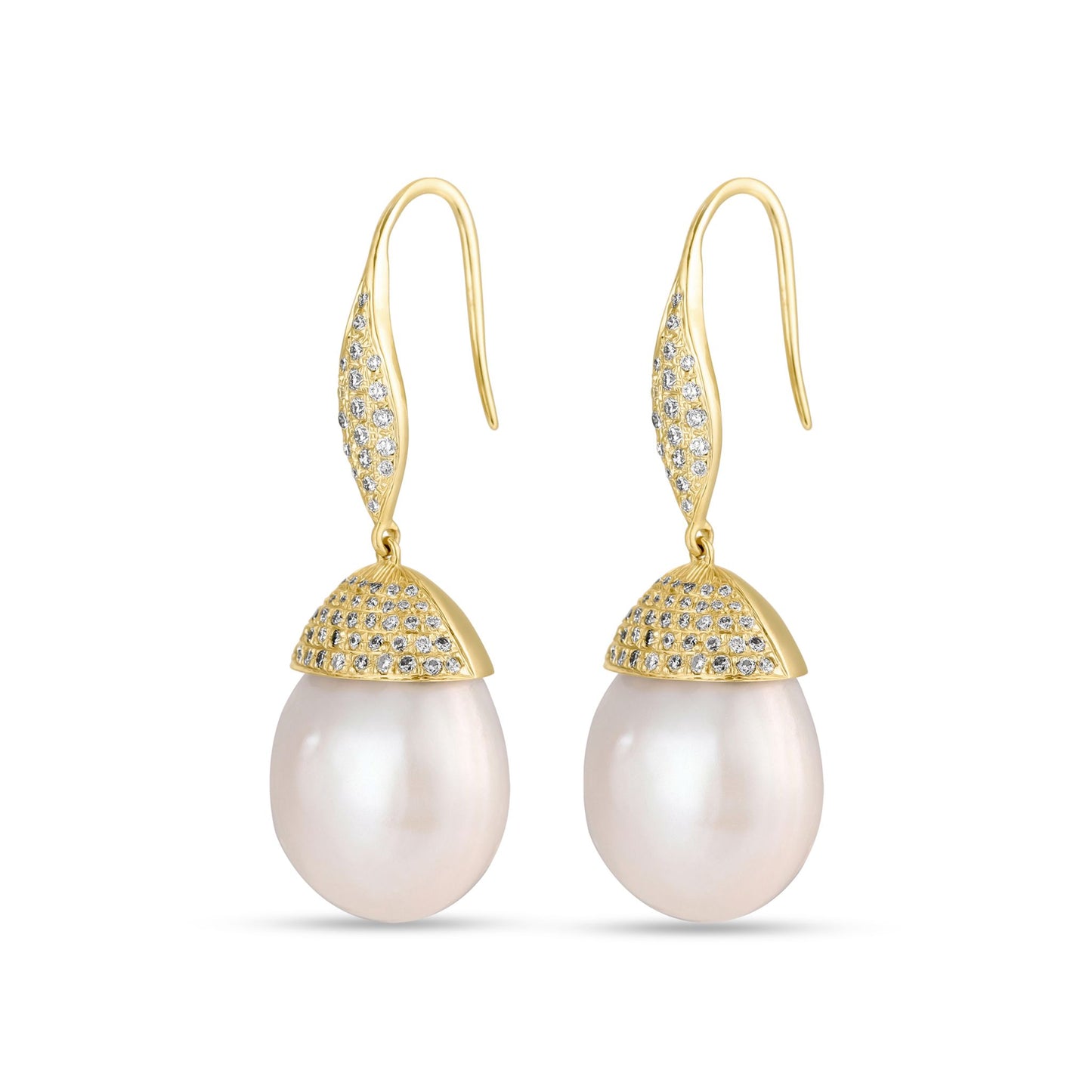 Hanging Baroque & Diamond Earrings