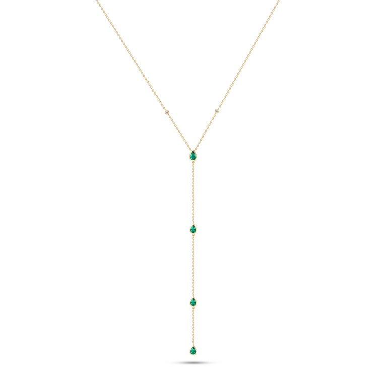 Everyday Essentials Emerald & Diamond Lariat