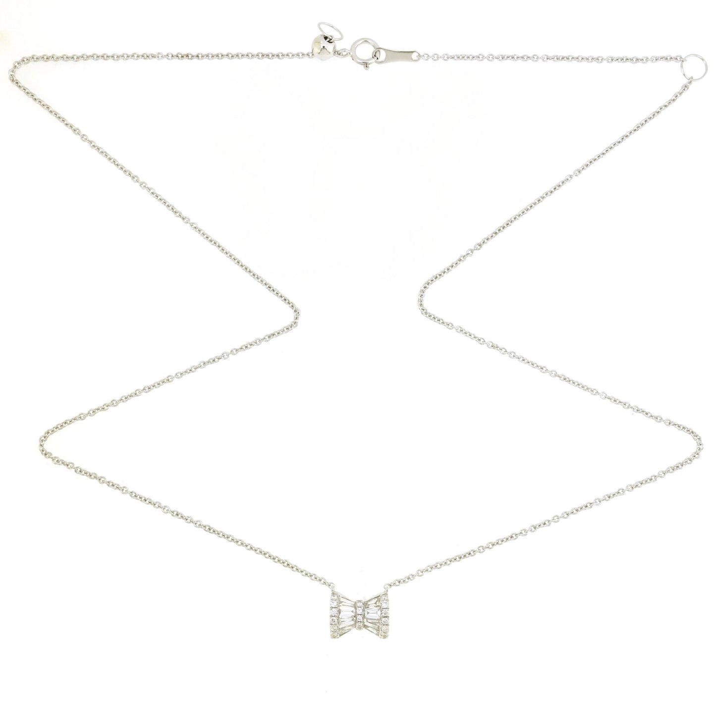 Mini Baguette Bow Necklace