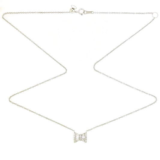 Mini Baguette Bow Necklace