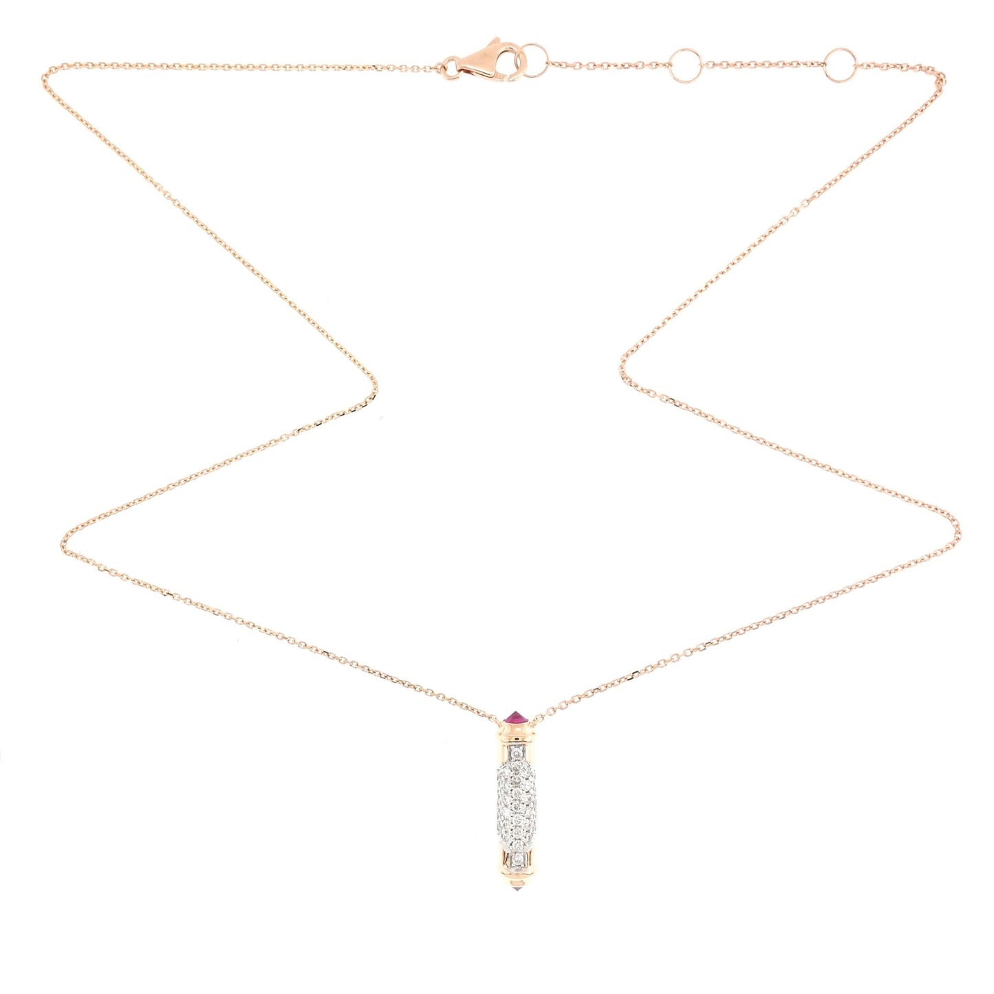 Layla Diamond & Ruby Scroll Pendant