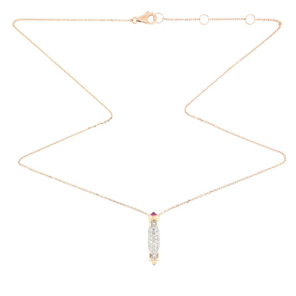 Layla Diamond & Ruby Scroll Pendant