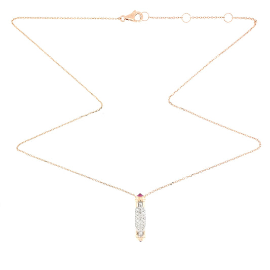 Layla Diamond & Ruby Scroll Pendant