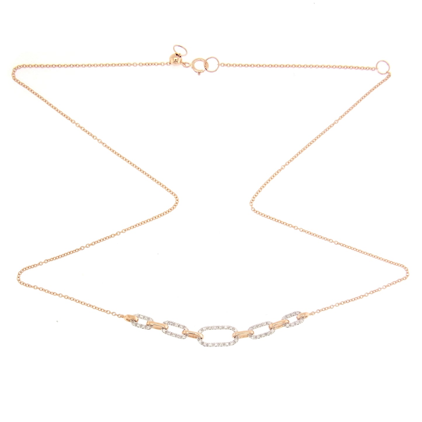Wide Diamond Link Necklace
