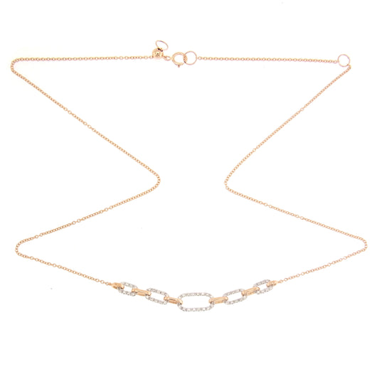 Wide Diamond Link Necklace