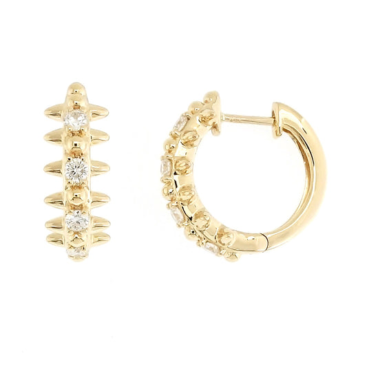 Spike Diamond Huggies