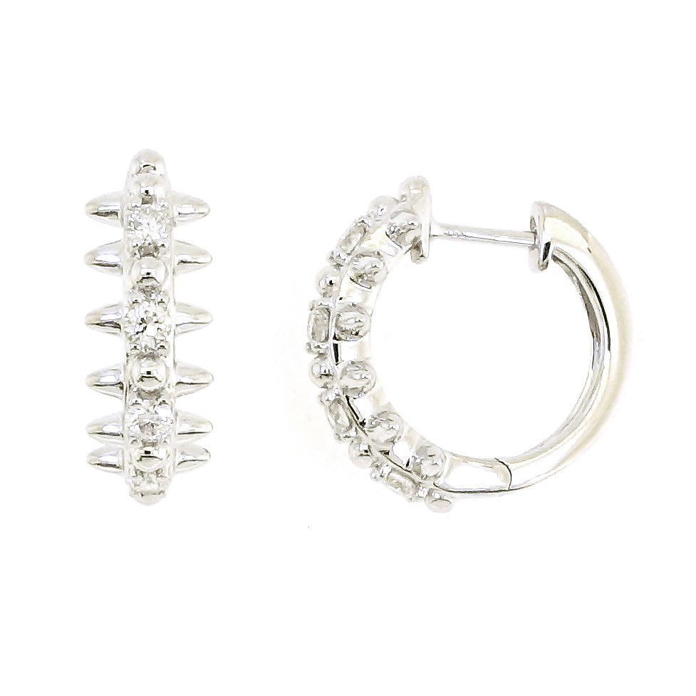 Spike Diamond Huggies