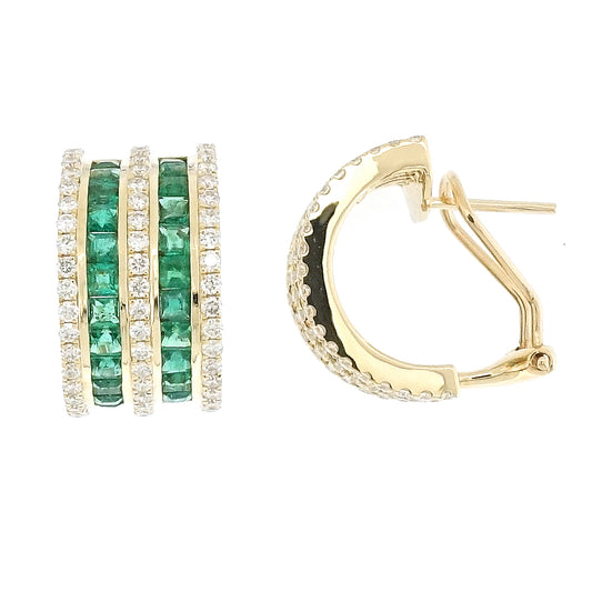 Duo Emerald & Diamond Earrings
