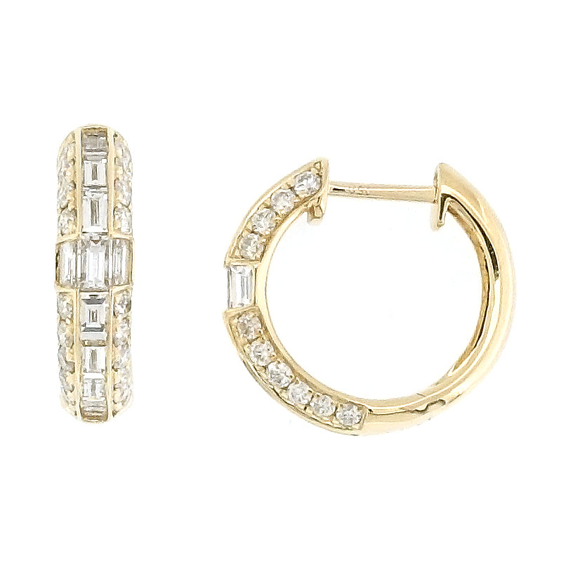 Cosmic Diamond Baguette Huggies