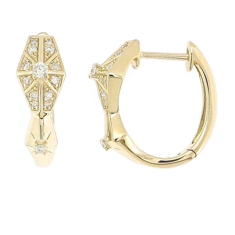 Serpent Head Diamond Huggies