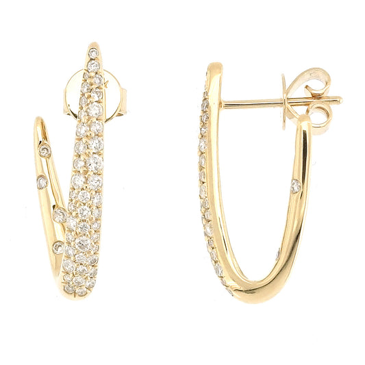 Pave Diamond V Earrings