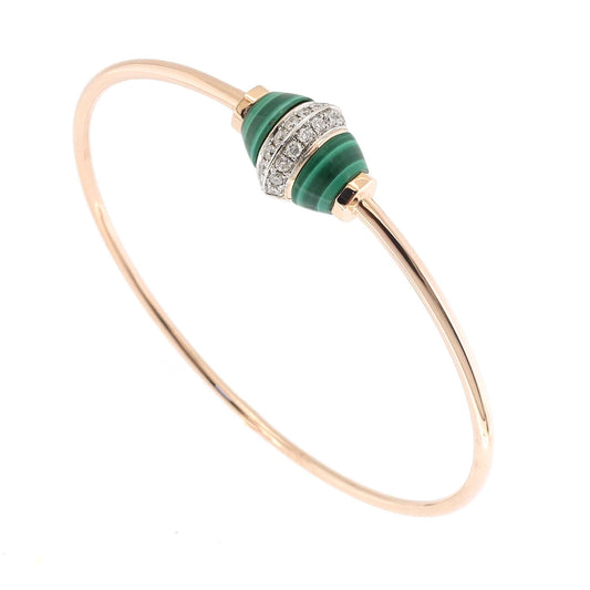Solar Malachite & Diamond Bangle