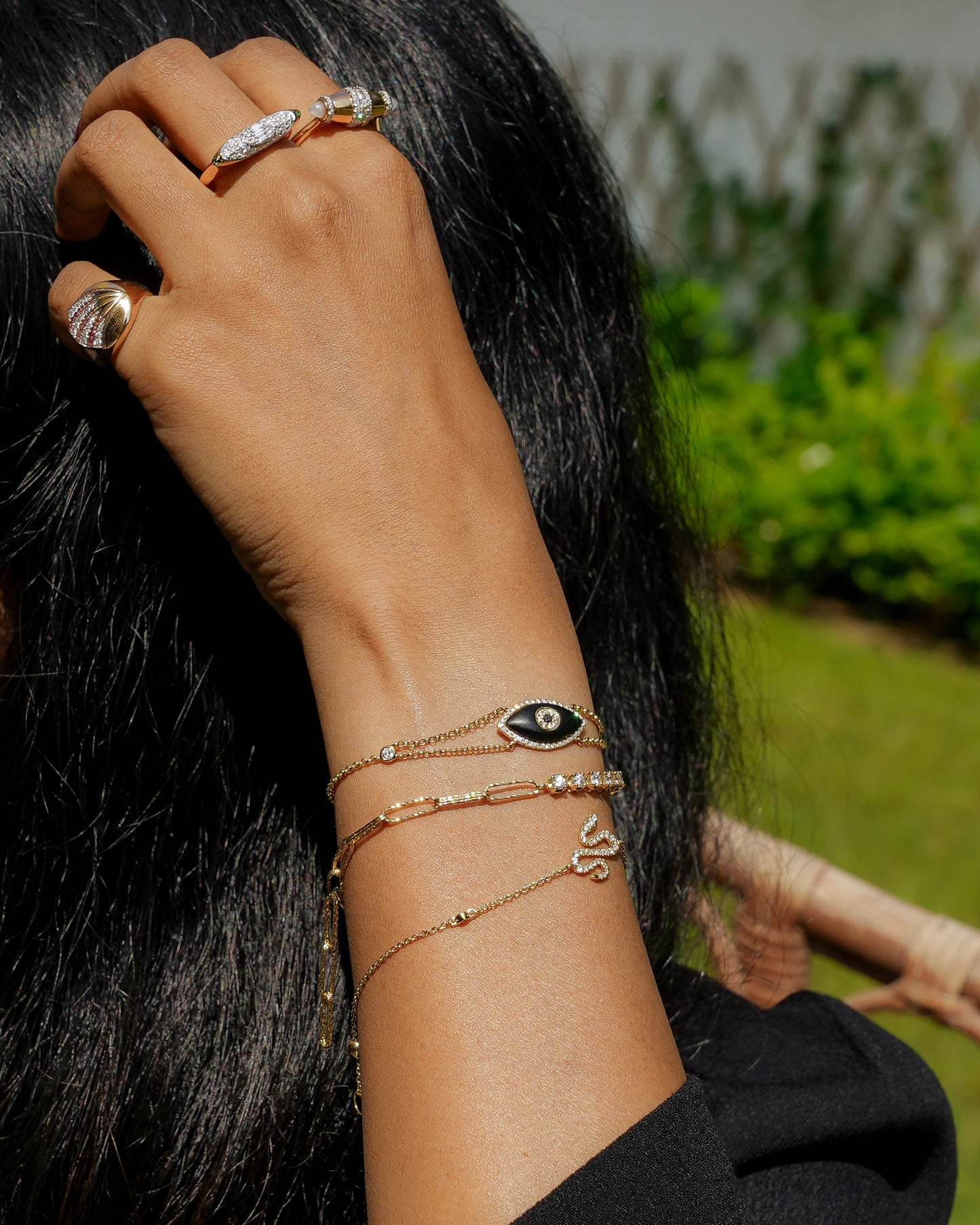 Black Evil Eye Diamond Bracelet