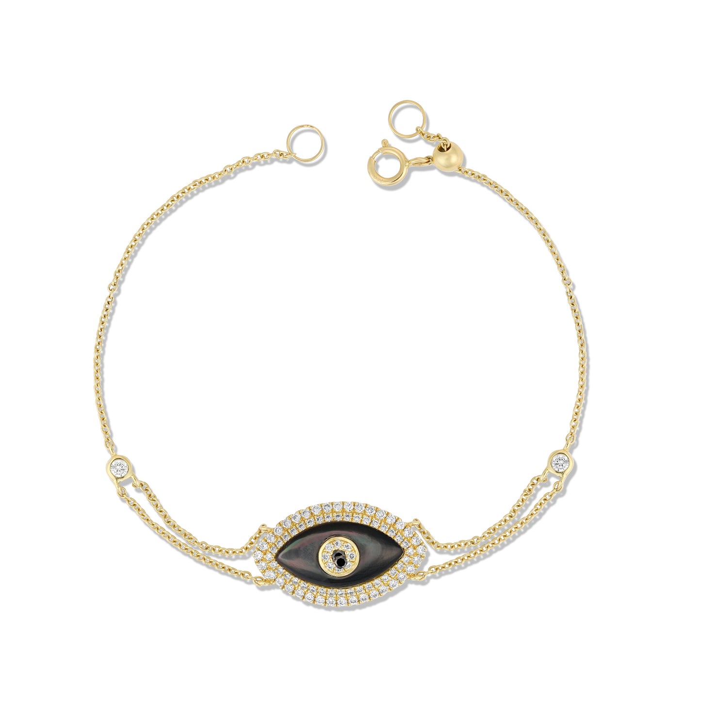 Black Evil Eye Diamond Halo Bracelet