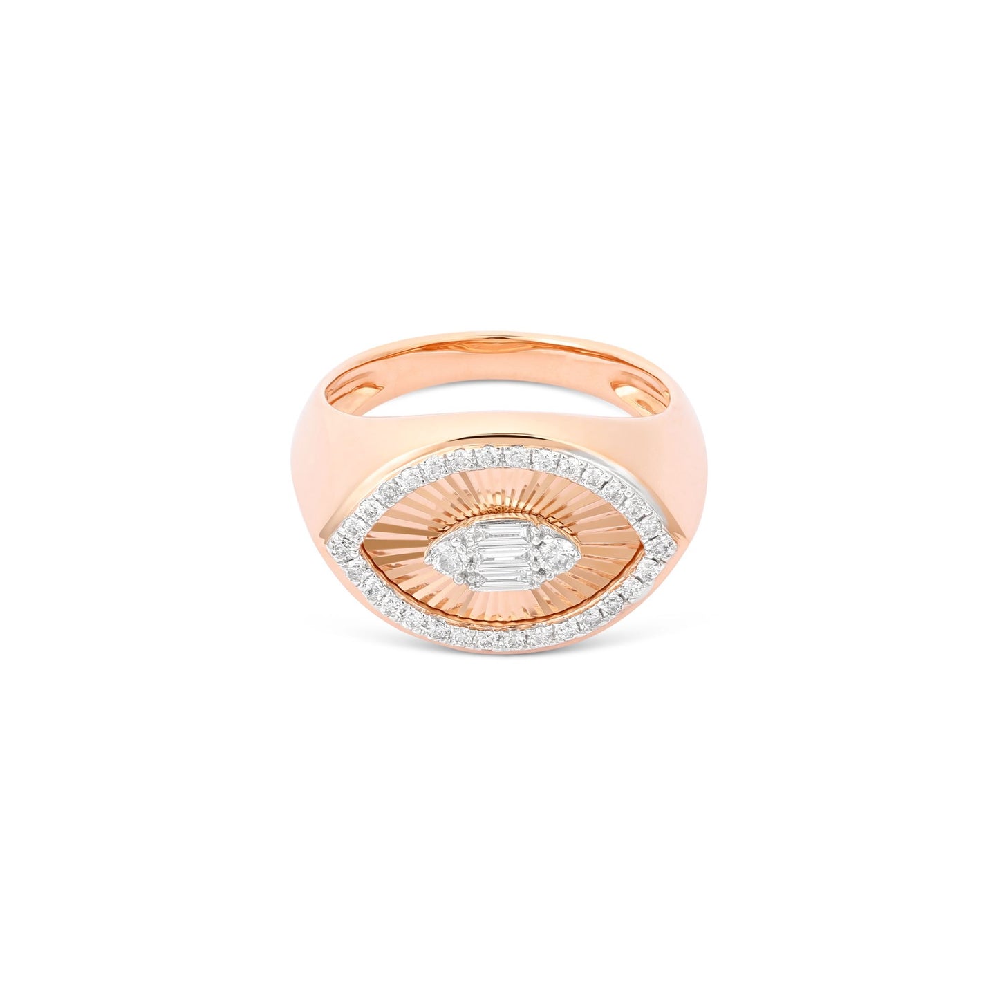 Sundial Gold & Diamond Eye Pinky Ring