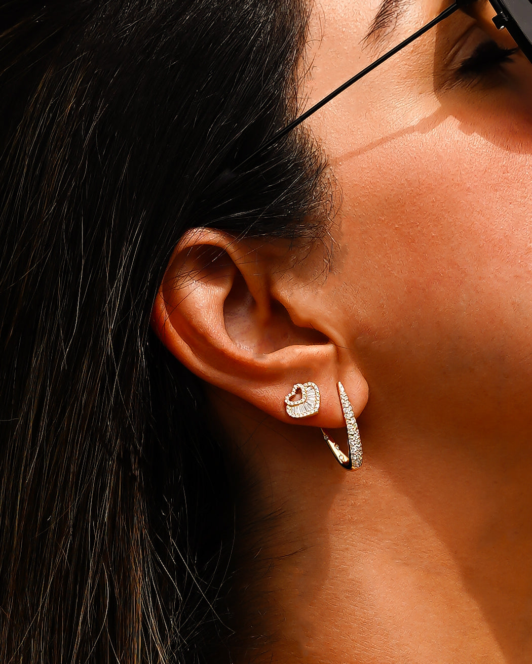 Pave Diamond V Earrings