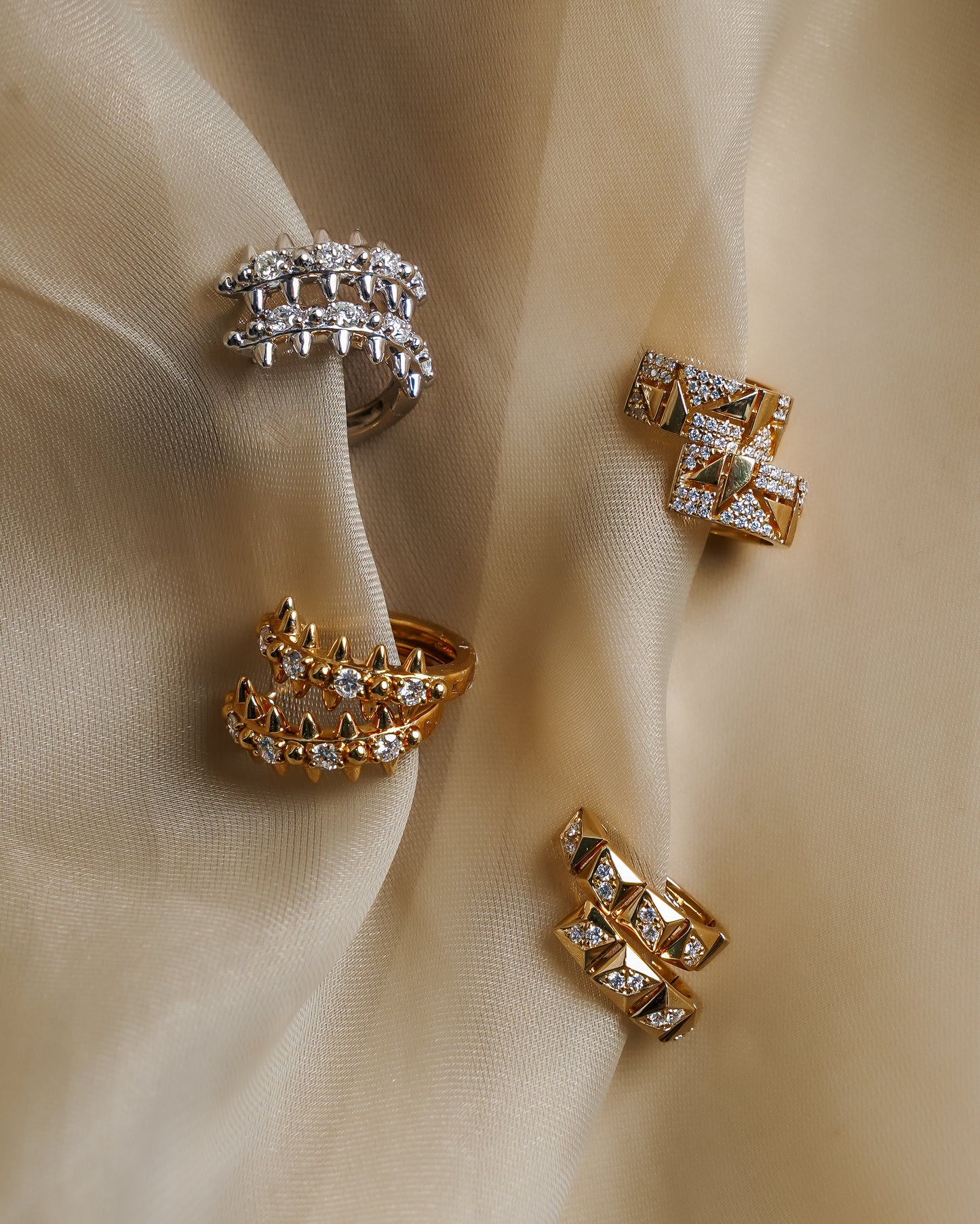 Fasi Gold & Diamond Huggies