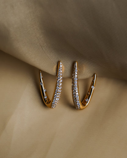 Pave Diamond V Earrings