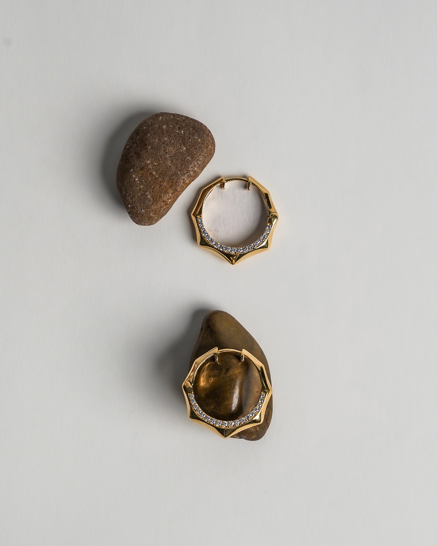 Diamond Bali Pointed Hoops