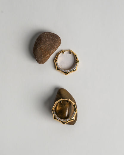 Diamond Bali Pointed Hoops