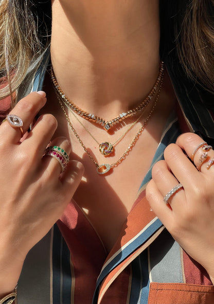 Coil Diamond V Rope Choker