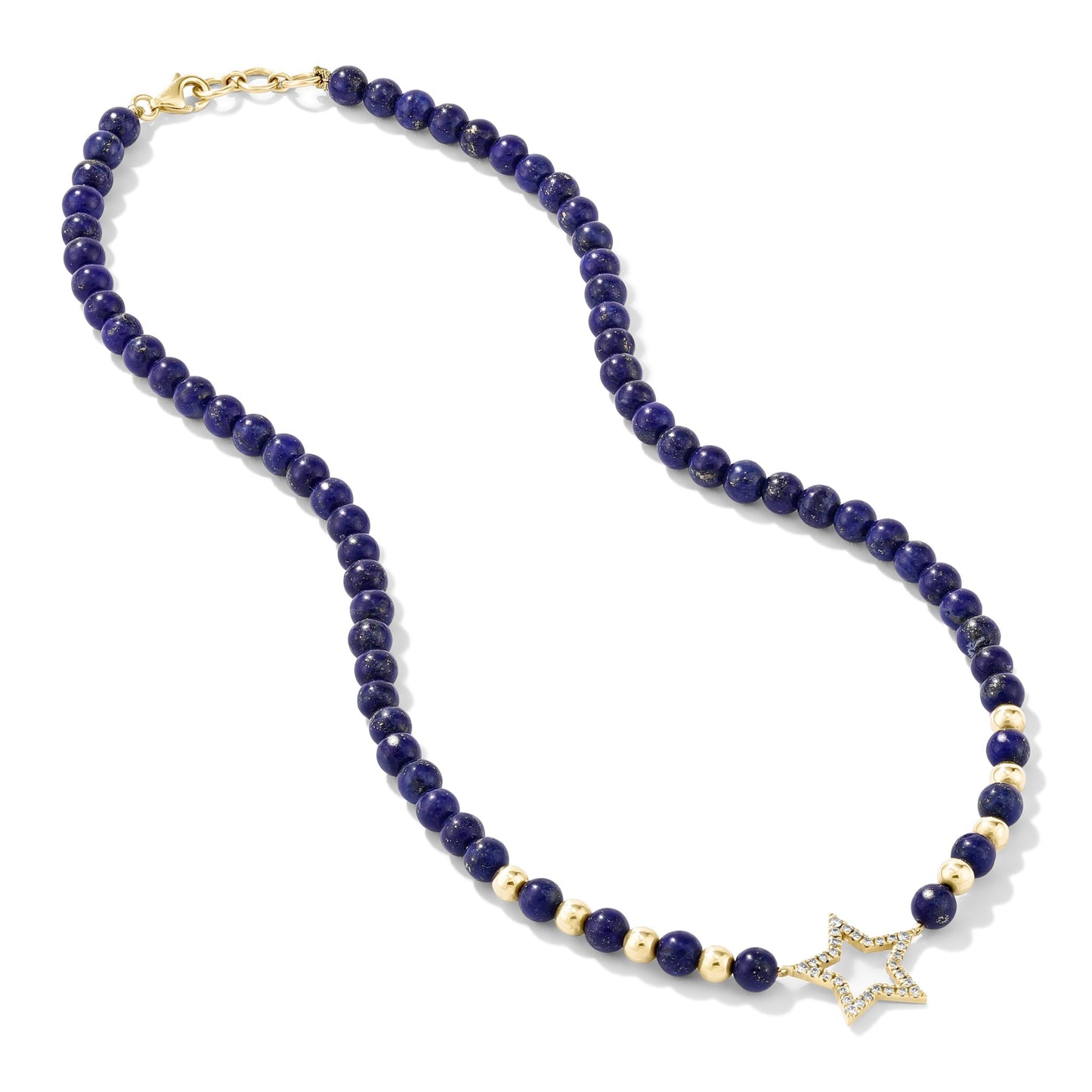 Nazar Bead Necklace with Diamond Star