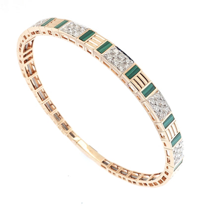 Mosaic Malachite & Diamond Bangle