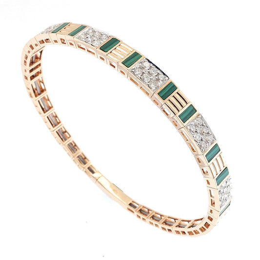 Mosaic Malachite & Diamond Bangle