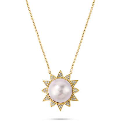 Soleil Pearl & Diamond Necklace
