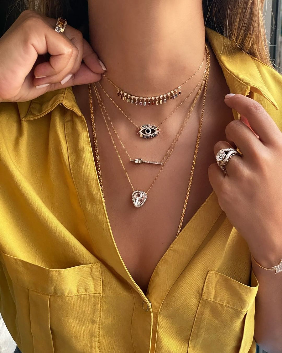 Uncut Diamond Bar Necklace