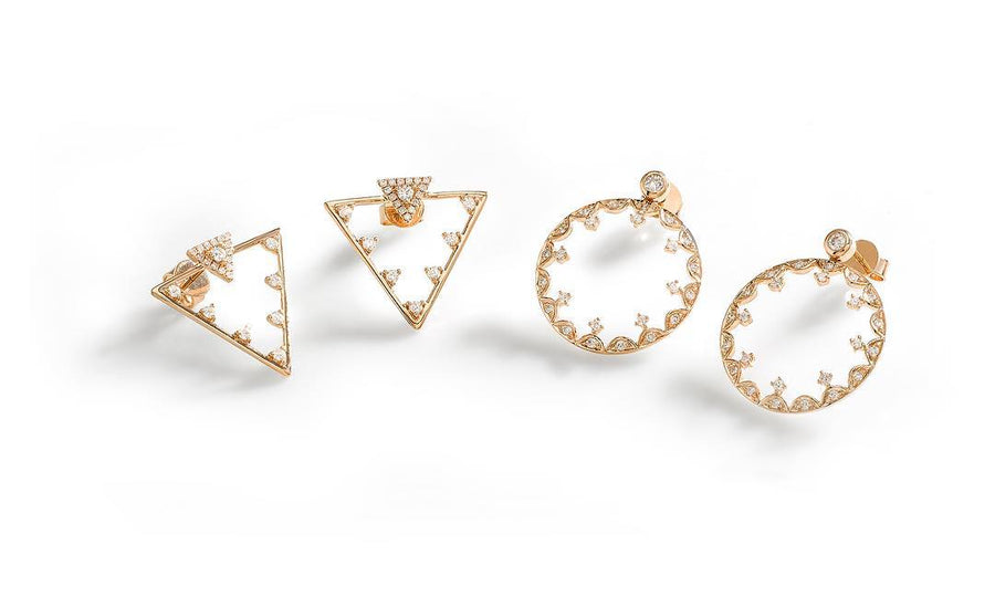 Circle Frame Diamond Earrings