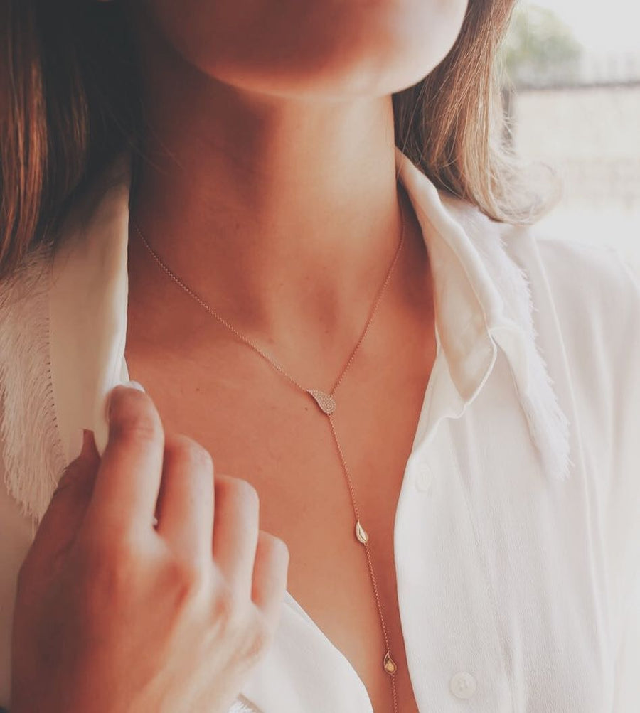 Teardrop Lariat Necklace