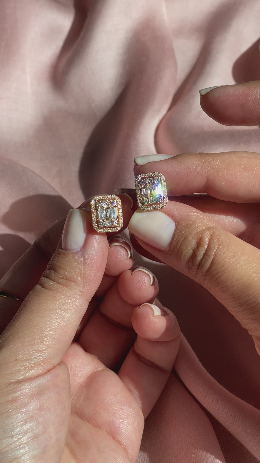 Illusion Diamond Solitaire Ear Studs