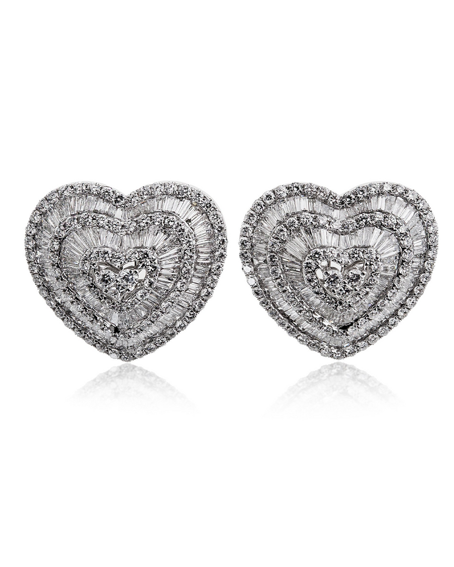 Baguette Heart Earrings