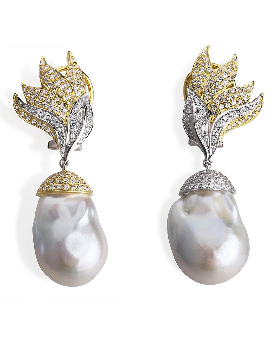 Double Leaf Baroque Earrings