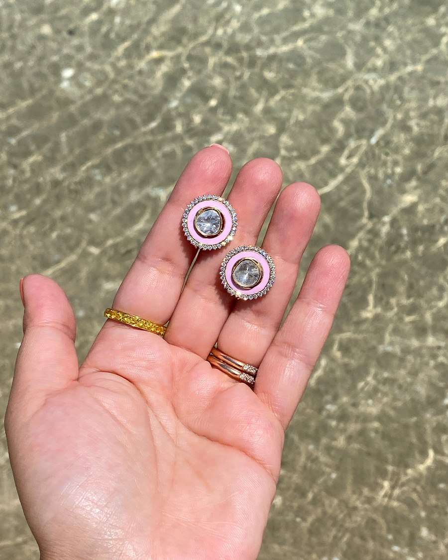Enamel Uncut Diamond Solitaires
