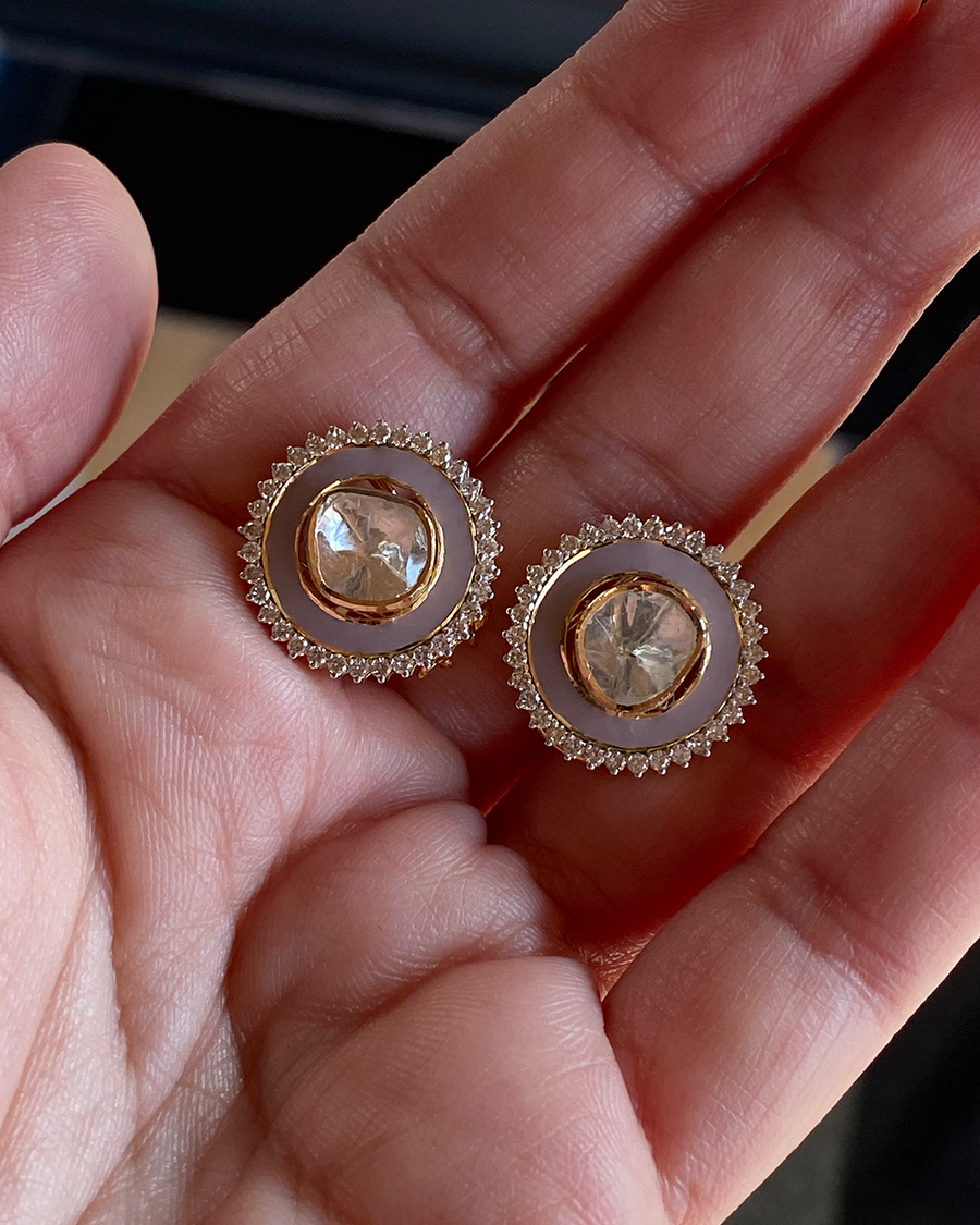Enamel Uncut Diamond Solitaires