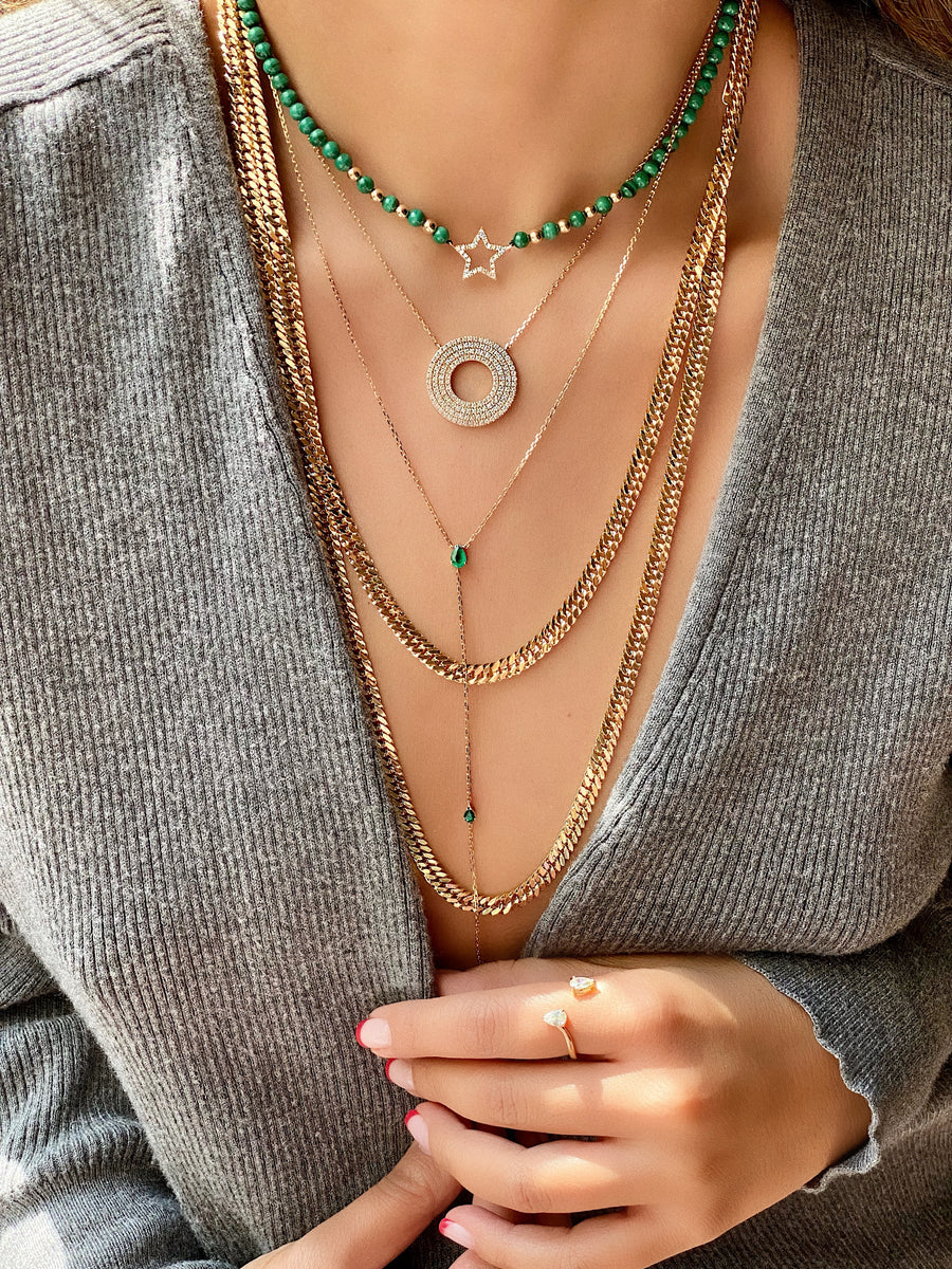 Nazar Bead Necklace with Diamond Star