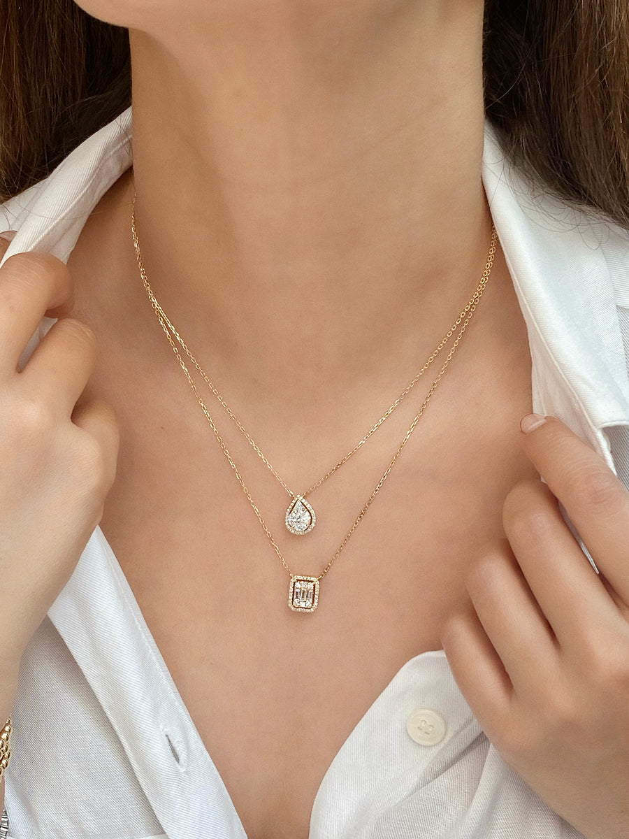 Illusion Diamond Solitaire Pendant