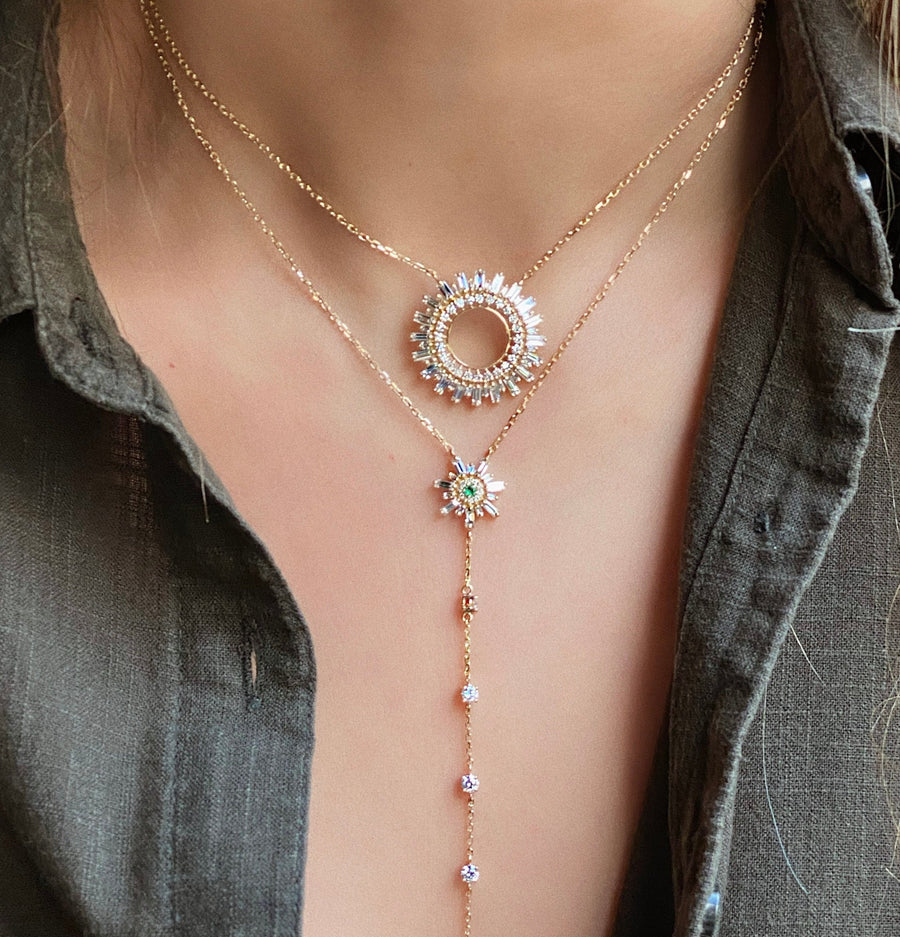 Baguette Diamond Firework Lariat