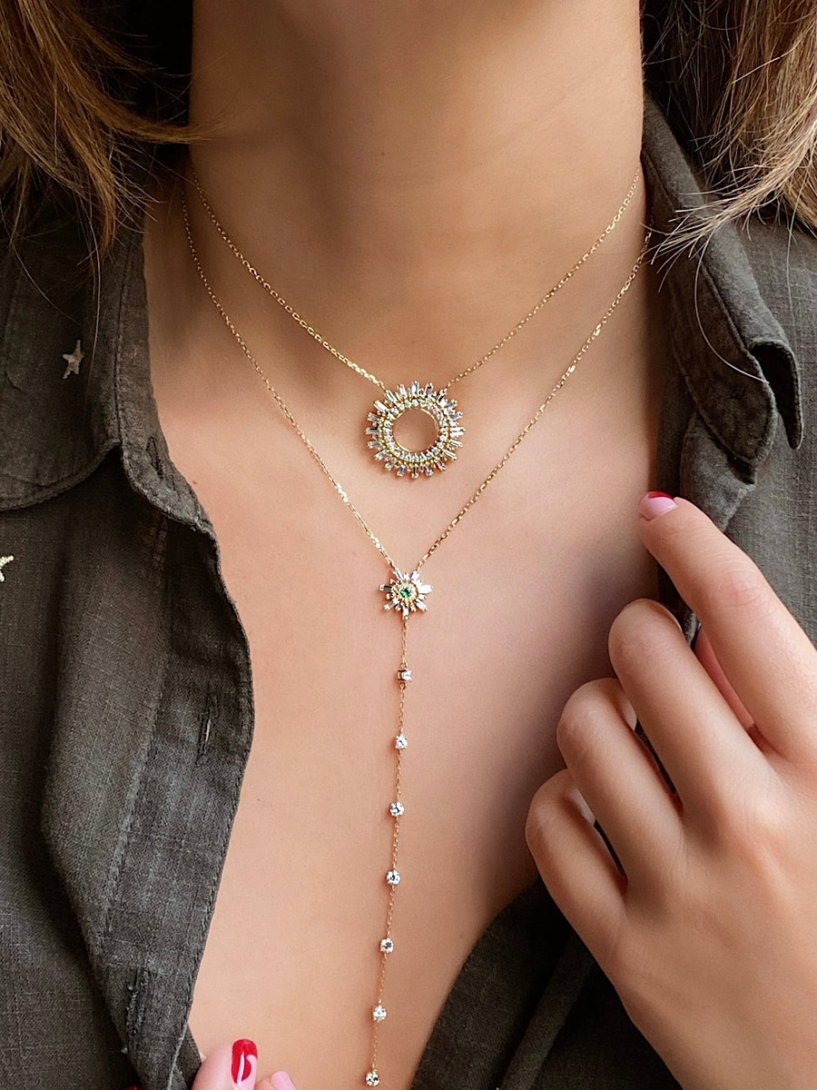 Baguette Diamond Firework Lariat