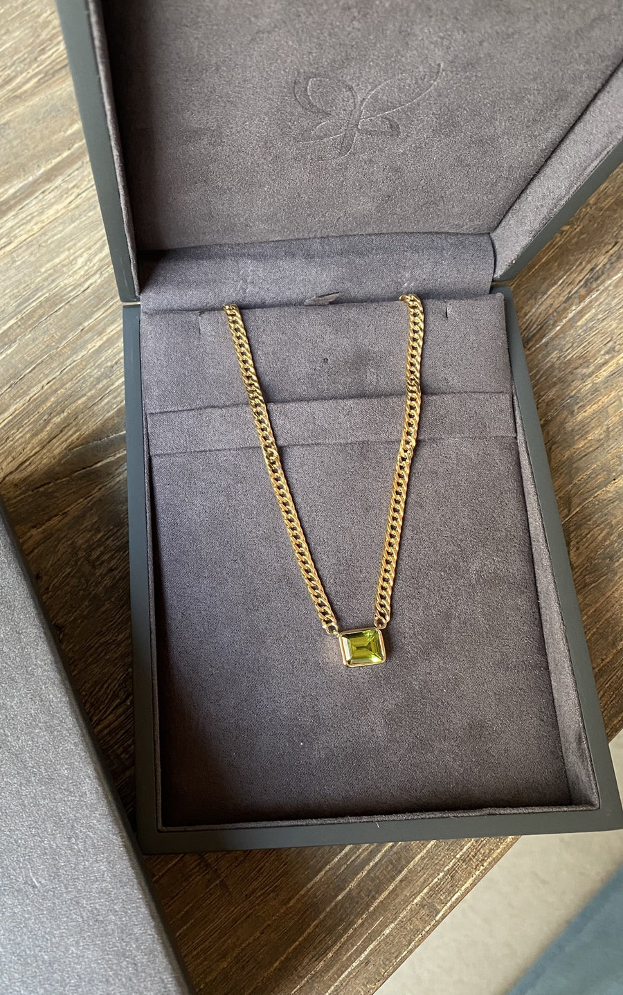 Birthstone Necklace On Cuban Gold Chain
